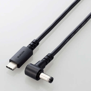 ELECOM ノートPC用充電ケーブル TypeC-DC丸コネクタ 最大100W ケーブル長2.0m ノートPC用充電ケーブル TypeC-DC丸コネクタ 最大100W ケーブル長2.0m DC-PDFE20BK