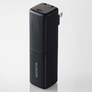 ELECOM モバイルバッテリー AC一体型 容量5000mAh 最大出力20W TypeCポート×1 PD対応 ブラック モバイルバッテリー AC一体型 容量5000mAh 最大出力20W TypeCポート×1 PD対応 ブラック DE-AC08-5000BK