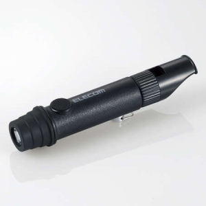 ELECOM 乾電池式懐中電灯 防災用 災害救助笛タイプ 防水・防塵IP44 ブラック DE-KD03BK