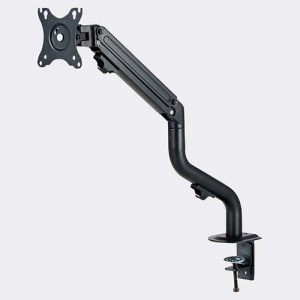 ELECOM モニターアーム シングルアーム・ロングアームタイプ クランプ・グロメット式 17〜32インチ対応 DPA-SL05BK