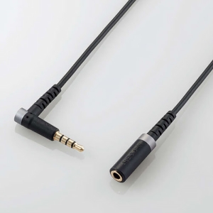 ELECOM ヘッドホン・イヤホン用延長コード 高耐久モデル マイク対応 コード長1.0m EHP-35ELS4P10BK