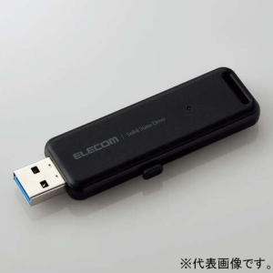 ELECOM 外付けポータブルSSD スライド式 容量500GB USB3.2(Gen2)対応 ブラック ESD-EMB0500GBK