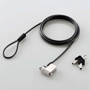 ELECOM 【受注生産品】セキュリティワイヤー シリンダー錠一体型 マスターキー仕様 ワイヤー太さ4.5×長さ2.0m 【受注生産品】セキュリティワイヤー シリンダー錠一体型 マスターキー仕様 ワイヤー太さ4.5×長さ2.0m ESL-704EM