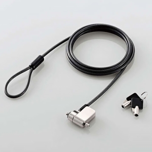 ELECOM 【受注生産品】セキュリティワイヤー シリンダー錠一体型 統一キー仕様 ワイヤー太さ4.5×長さ2.0m ESL-704ES