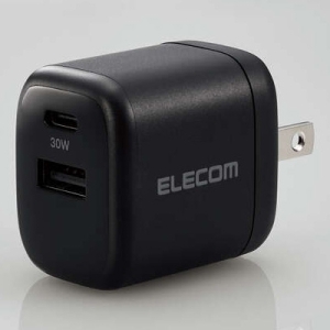 ELECOM AC充電器 TypeA×1+TypeC×1ポート 最大出力30W PD対応 ブラック MPA-ACCP30BK