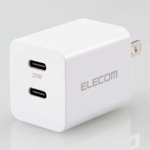 ELECOM AC充電器 TypeC×2ポート 最大出力20W PD対応 ホワイト MPA-ACCP35WH