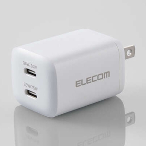 ELECOM AC充電器 USB充電器 USB PD対応 35W TypeC×2 スイングプラグ ホワイト MPA-ACCP9335WH
