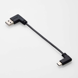 ELECOM USBケーブル TypeA-TypeC L字コネクタ 長さ0.1m ブラック USBケーブル TypeA-TypeC L字コネクタ 長さ0.1m ブラック MPA-ACLL01BK