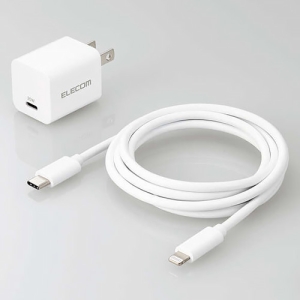 ELECOM AC充電器 最大出力20W PD対応 TypeC-Lightningケーブル付 ホワイト MPA-ACLP04WH