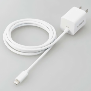 ELECOM AC充電器 Lightningケーブル一体型 最大出力20W PD対応 ホワイト MPA-ACLP05WH
