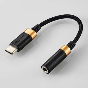 ELECOM 音声変換ケーブル 高耐久タイプ TypeC-φ3.5mmステレオミニジャック DAC搭載 ハイレゾ対応 ブラック MPA-C35DSBK