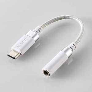 ELECOM 音声変換ケーブル 高耐久タイプ TypeC-φ3.5mmステレオミニジャック DAC搭載 ハイレゾ対応 ホワイト MPA-C35DSWH