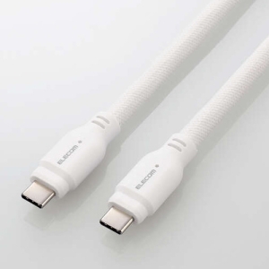 ELECOM USBケーブル シリコンメッシュタイプ TypeC-TypeC USB10Gbps 最大100W・PD対応 長さ1.5m ホワイト MPA-CC1GSM15WH