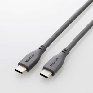 ELECOM USB2.0ケーブル なめらかシリコンタイプ TypeC-TypeC 最大100W対応 長さ0.5m グレー MPA-CC5PSS05GY