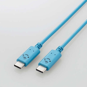ELECOM USB2.0ケーブル TypeC-TypeC PD対応 顔つきタイプ 長さ1.0m ベイビー(ブルー×ブラック) USB2.0ケーブル TypeC-TypeC PD対応 顔つきタイプ 長さ1.0m ベイビー(ブルー×ブラック) MPA-CCF10BUF