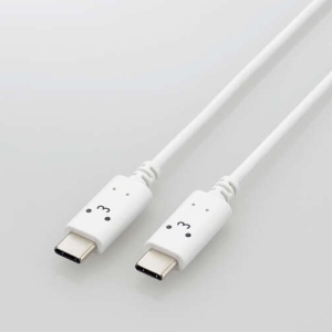 ELECOM USB2.0ケーブル TypeC-TypeC PD対応 顔つきタイプ 長さ1.0m しろちゃん(ホワイト×ブラック) USB2.0ケーブル TypeC-TypeC PD対応 顔つきタイプ 長さ1.0m しろちゃん(ホワイト×ブラック) MPA-CCF10WF