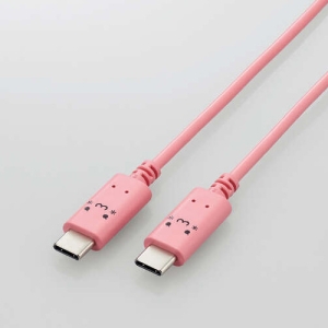 ELECOM USB2.0ケーブル TypeC-TypeC PD対応 顔つきタイプ 長さ2.0m トキメキ(ピンク×ブラック) MPA-CCF20PNF