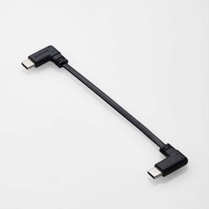 ELECOM モバイルバッテリー用フラットケーブル 充電専用 TypeC-TypeC L字プラグ PD対応 長さ0.1m ブラック モバイルバッテリー用フラットケーブル 充電専用 TypeC-TypeC L字プラグ PD対応 長さ0.1m ブラック MPA-CCLL01BK