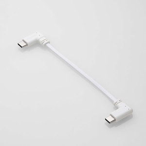 ELECOM モバイルバッテリー用フラットケーブル 充電専用 TypeC-TypeC L字プラグ PD対応 長さ0.1m ホワイト モバイルバッテリー用フラットケーブル 充電専用 TypeC-TypeC L字プラグ PD対応 長さ0.1m ホワイト MPA-CCLL01WH