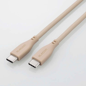 ELECOM なめらかUSB2.0ケーブル 《&me》 TypeC-TypeC PD対応 長さ1.0m グレージュ MPA-CCSS10GB