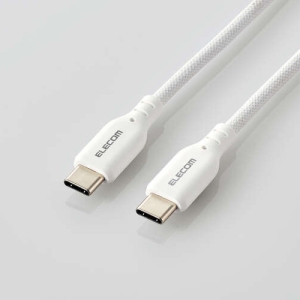 ELECOM USB2.0ケーブル シリコンメッシュタイプ TypeC-TypeC PD対応 長さ1.0m ホワイト MPA-CCSSM10WH