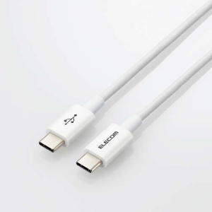 ELECOM USB2.0ケーブル TypeC-TypeC PD対応 ケーブル長0.3m ホワイト MPA-CCYS03NWH