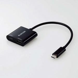 ELECOM 映像変換アダプタ TypeC-HDMI 給電ポート付 PD・60Hz対応 長さ0.15m ブラック 映像変換アダプタ TypeC-HDMI 給電ポート付 PD・60Hz対応 長さ0.15m ブラック MPA-CHDMIPD15BK