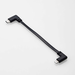 ELECOM モバイルバッテリー用フラットケーブル 充電専用 TypeC-Lightning L字プラグ PD対応 長さ0.1m ブラック モバイルバッテリー用フラットケーブル 充電専用 TypeC-Lightning L字プラグ PD対応 長さ0.1m ブラック MPA-CLLL01BK
