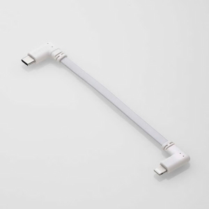 ELECOM モバイルバッテリー用フラットケーブル 充電専用 TypeC-Lightning L字プラグ PD対応 長さ0.1m ホワイト モバイルバッテリー用フラットケーブル 充電専用 TypeC-Lightning L字プラグ PD対応 長さ0.1m ホワイト MPA-CLLL01WH