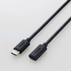 ELECOM USB2.0延長ケーブル TypeCプラグ-TypeCポート PD対応 長さ1.0m MPA-ECC10BK