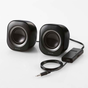 ELECOM コンパクト2.0chスピーカー AC電源タイプ 出力6W MS-P08A2BK