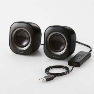 ELECOM コンパクト2.0chスピーカー USB接続タイプ 出力4.4W MS-P08USB3BK