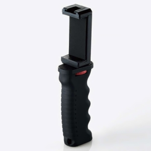 ELECOM スマートフォンホルダー ハンドグリップ付 片手持ち アクセサリーシュー付 ブラック P-STS01HANDBK