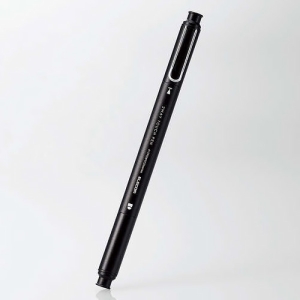 ELECOM 2WAYタッチペン ディスク・導電繊維ペン先タイプ P-TP2WY02SBK