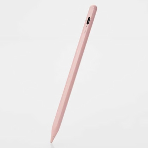 ELECOM タッチペン スタイラス リチウム充電式 汎用 TypeC充電 ペン先交換可能 ペン先付属なし &me アッシュピンク P-TPACST04PN