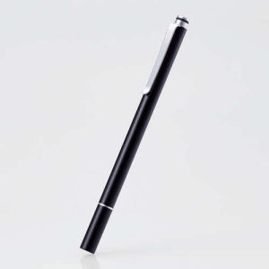 ELECOM スリムタッチペン 超感度タイプ ペン先5.5mm キャップ付 P-TPSLIMC02BK