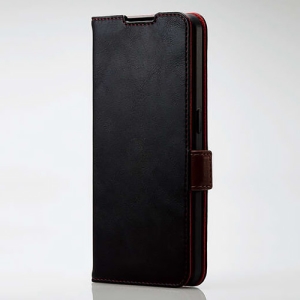 ELECOM ソフトレザーケース 手帳型 OPPO Reno9A・7A用 耐衝撃 スリム 磁石付 ブラック PM-O221PLFYBK