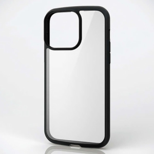 ELECOM ハイブリッドケース 《TOUGH SLIM LITE》 iPhone14 Pro Max用 背面クリアタイプ フレームカラーブラック PM-A22DTSLFCBK