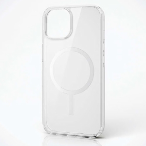 ELECOM ハイブリッドケース 《MAGKEEP》 iPhone15用 超透明 高硬度 PM-A23AMAG02WH