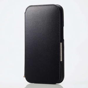 ELECOM ソフトレザーケース 《NEUTZ》 iPhone15用 手帳型 ブラック PM-A23APLFY2BK