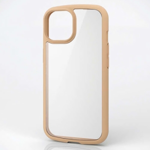 ELECOM ハイブリッドケース iPhone15用 《TOUGH SLIM LITE》 高硬度 カフェオレ PM-A23ATSLFCBE