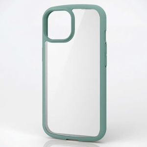 ELECOM ハイブリッドケース iPhone15用 《TOUGH SLIM LITE》 高硬度 グリーン PM-A23ATSLFCGN