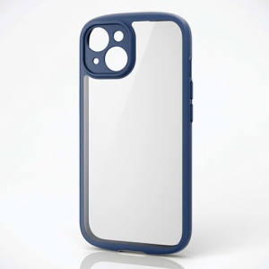 ELECOM ハイブリッドケース iPhone15用 《TOUGH SLIM LITE》 極限設計 ネイビー PM-A23ATSLFCKNV