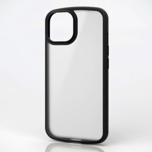 ELECOM ハイブリッドケース iPhone15用 《TOUGH SLIM LITE》 高硬度 シルキークリア ブラック PM-A23ATSLFCSBK