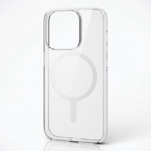 ELECOM ハイブリッドケース 《MAGKEEP》 iPhone15Pro用 超透明 高硬度 クリア PM-A23CMAG02WH