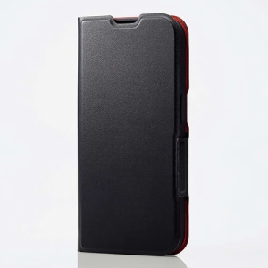 ELECOM ソフトレザーケース iPhone15Pro用 ウルトラスリムタイプ ブラック PM-A23CPLFUBK
