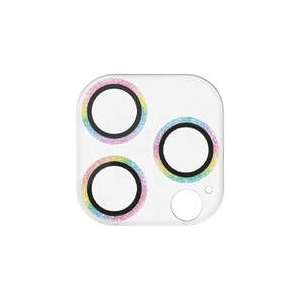 ELECOM カメラレンズ保護カバー 《&me》 iPhone15Pro・15ProMax用 ガラスタイプ レインボー PM-A23CFLLP5RAG
