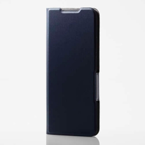 ELECOM ソフトレザーケース OPPO Reno11A用 手帳型 ウルトラスリムタイプ ネイビー PM-O241PLFUNV
