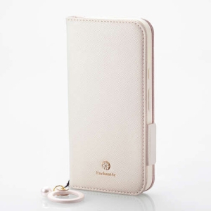 ELECOM ソフトレザーケース 《&me》 Google Pixel8a用 手帳型 リング付 ホワイト PM-P241PLFJM2WH
