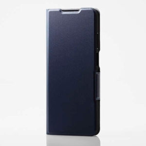 ELECOM ソフトレザーケース moto g24用 手帳型 ウルトラスリムタイプ ネイビー PM-R241PLFUNV